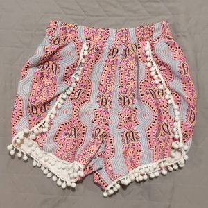 Shorts with pompoms
